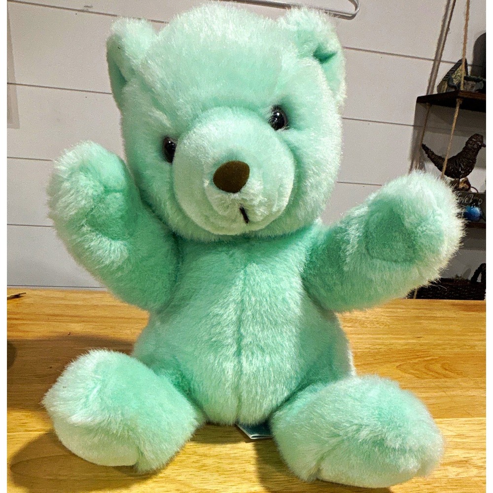 Bright Future Light Green Plush Teddy Bear, JC Penney Co, 10"